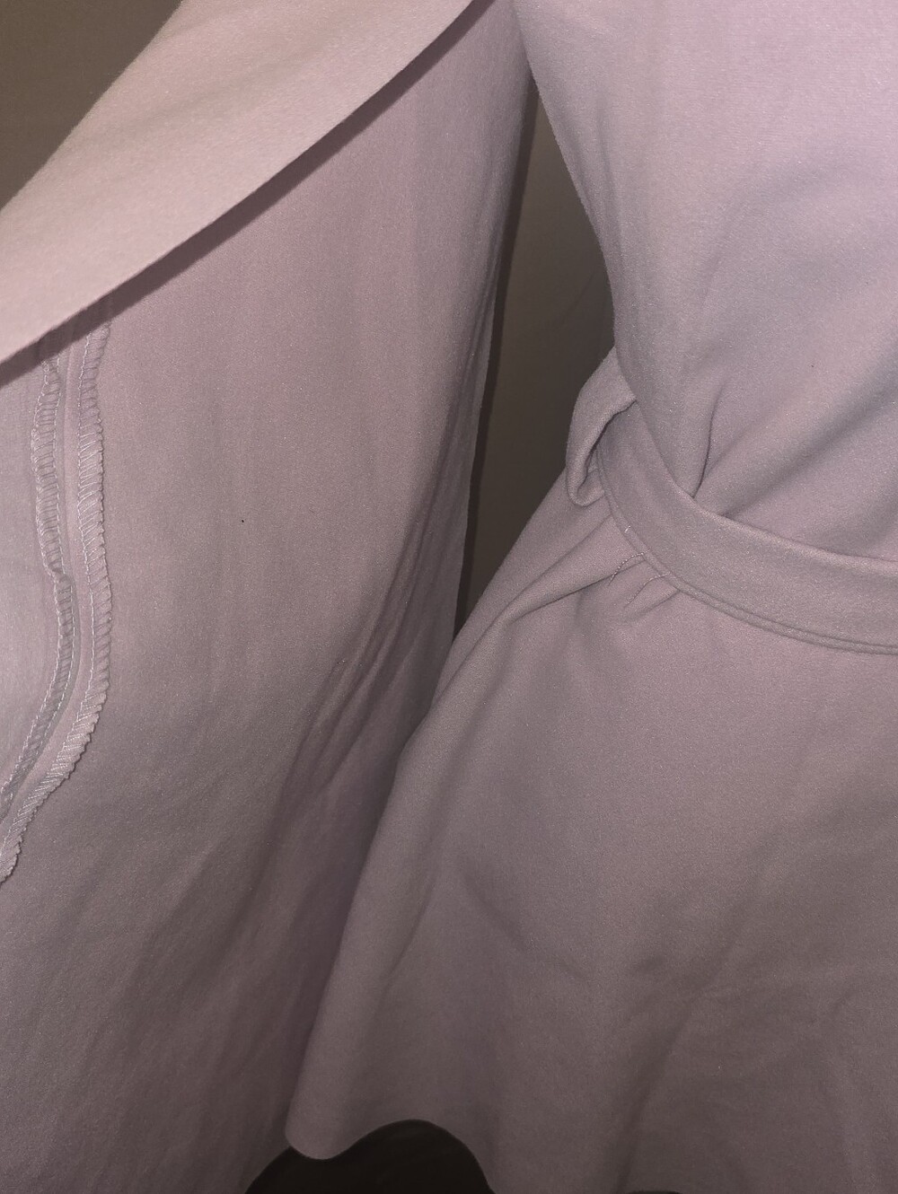 Lavender Belted Mock-Neck Poncho - Picture 4 of 5